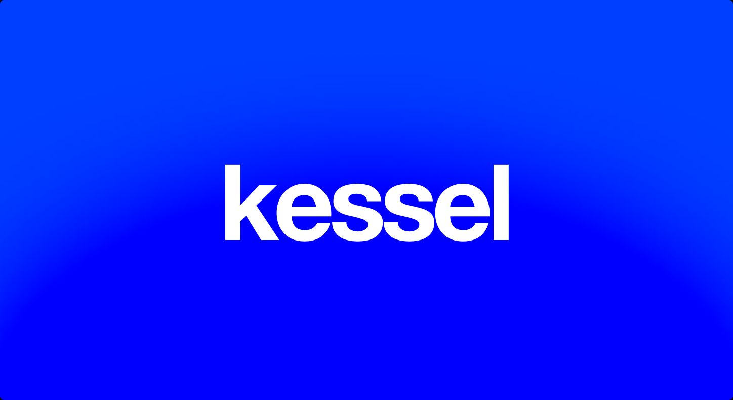 Kessel wordmark in white on an electric blue gradient