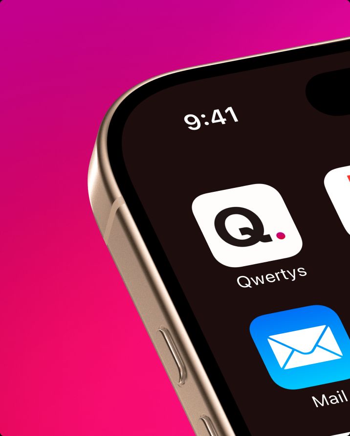 Close-up of the Qwertys app icon on a phone home screen